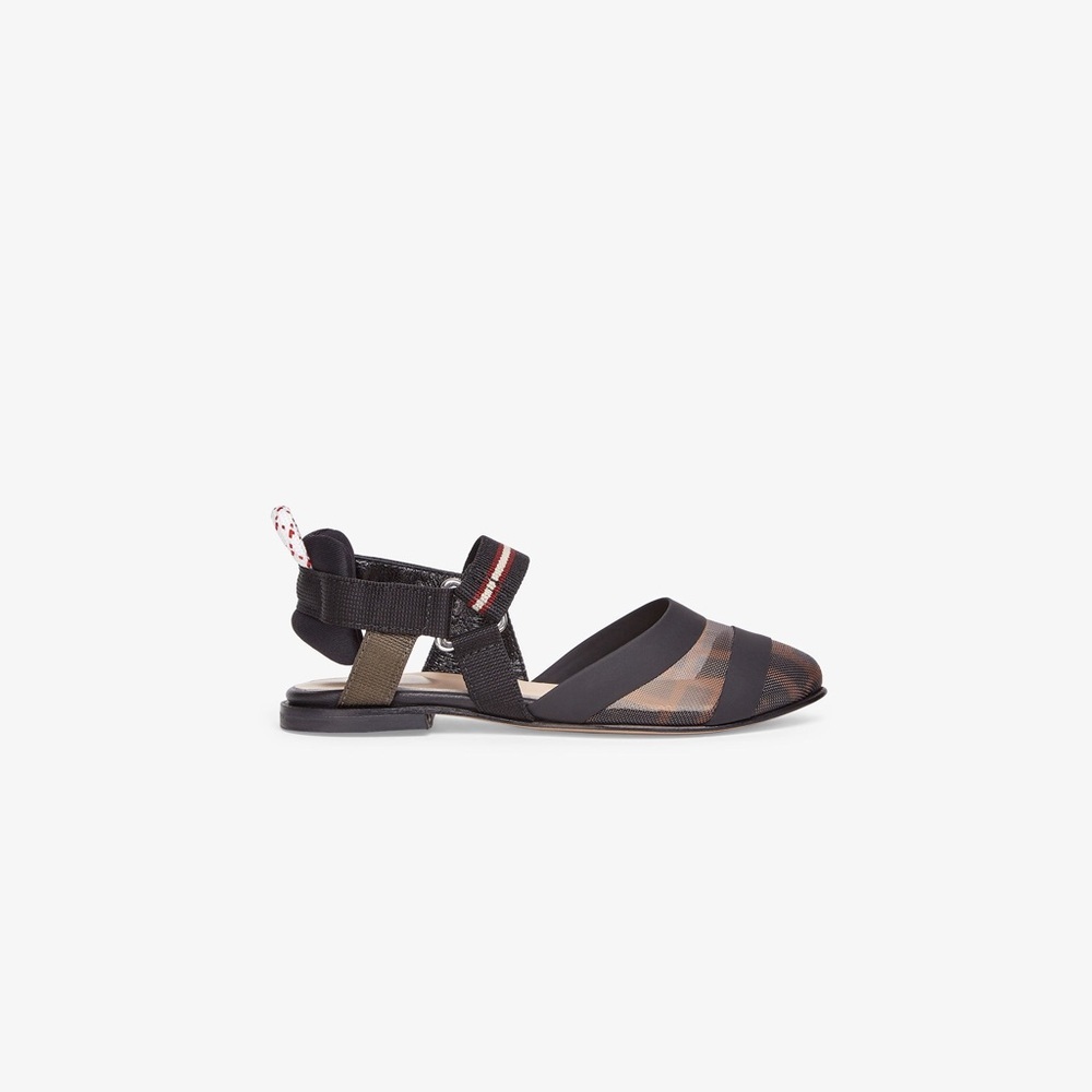 Fendi Brown/Black Mesh Ballerinas Sz. 26